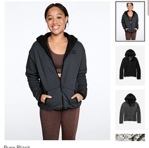 VS pink zip up reversible hoodie